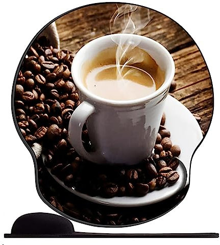Mouse Pad with Wrist Rest Support, Gel Cute Ergonomic Mouse Mat Mousepad, Mouse Wrist Rest Pad for Laptop Computer Home Office Working Gaming Comfy-Simple hot coffee bag with coffee beans