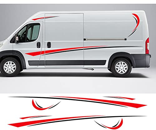 6 Teile/los Auto Aufkleber Grafiken Sport Vinyl Streifen Wohnmobil Aufkleber, Für P=eugeot Boxer Citroen Jumper FIAT Ducato Zubehör
