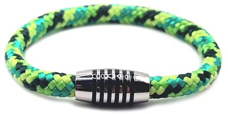 Armband Gecko aus farbintensiven Paracord-Segeltau mit schwarz emailliertem Edelstahlmagnetverschluss (22.0)