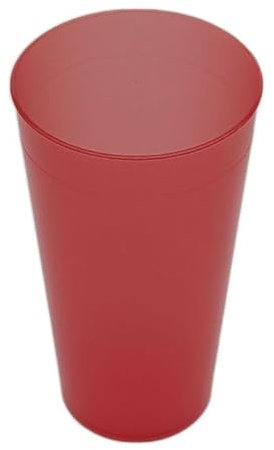 éco gobelets - Gobelet Réutilisable, Économique, Recyclable - Verre en Plastique Rigide Polypropylène sans BPA - Passe au Lave-Vaisselle - Rouge - 50cl x100