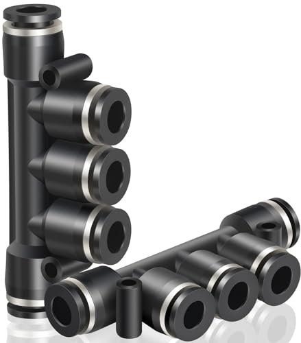 TAILONZ PNEUMATIC 6MM OD 5 Stück gerade Steckverbinder Kunststoff-Schnellverschlüsse Luftleitung Verschraubungen PK-6 (5-Wege)
