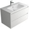 Alpenberger Waschbecken mit Unterschrank 80 cm Breit | Waschtisch Weiß für Gäste WC und Badezimmer | Waschbeckenunterschrank mit Schubladen | Badmöbel Hängend & Keramik Aufsatzwaschbecken