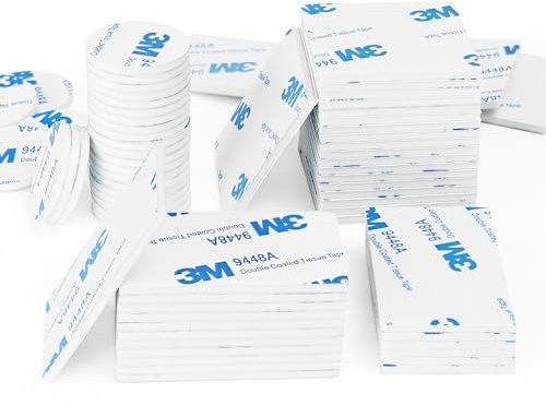 70pcs Heavy Duty Double Sided Sticky Pads,Strong Mounting Tape for Number Plates, Signs DIY,Includes Squares, Rectangles,Round Adhesive Pads (3 Shapes)