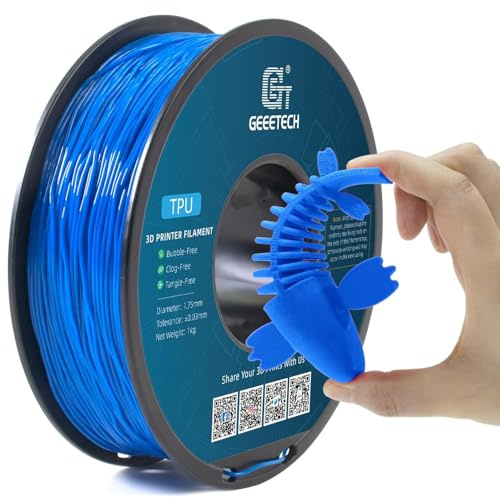GEEETECH TPU filament 1,75mm Blau, Flexible 3D Drucker Filament 1kg 1 Spool