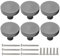 FralnFit Cabinet Knobs Set, 6Pcs Black Handles for Cupboards, Matt Black Cupboard Handles, Aluminum Alloy Wardrobe Door Knobs with 6 Screws, Round Drawer Knobs for Bedroom Kitchen Bathroom (Grey)