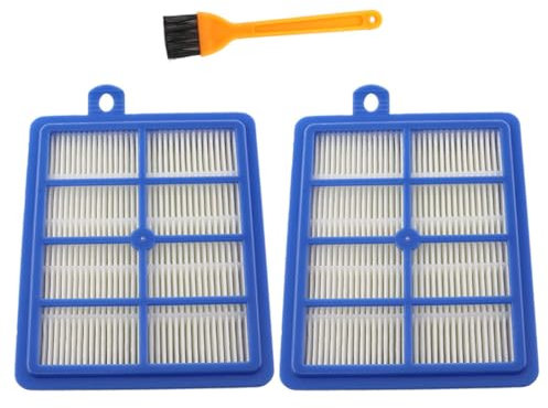 MCHNIC Lot de 2 filtres HEPA de rechange pour aspirateur Electrolux H12 EL4100 EL6986A EL4050 ZE346B ZUA3840P ZTI7635 FC9302 9304 FC9171 150 x 120 x 25 mm avec brosse