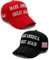 Aeonda Trump 2024 45-47 MAGA Hat Make America Great Again Donald Trump Slogan mit USA-Flagge Baseballkappe, 2 x rote und schwarze Maga-Hut, M/Einheitsgröße