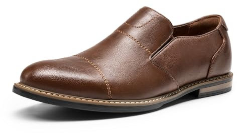 Bruno Marc Mocasines Hombres Casuales Zapatos de Vestir Slip On Plano PU,Size 44,Marrón,SBLS2421M-E