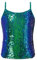 MSemis Mädchen Unterhemd Glitzer Pailletten Tank Top Trägershirt Verstellbare Fasching Party Jazz Oberteil Gold/Silber/Schwarz/Lila/Blau Grün C 158-164