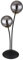 Tischleuchte Nachttischleuchte Beistelllampe Wohnzimmerleuchte Schlafzimmerlampe Leseleuchte, Metall schwarz Glaskugel rauchfarben, 2 Flammig G9, H 48 cm
