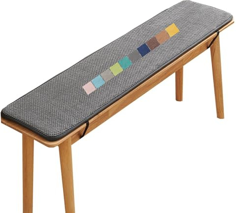 Stuhlkissen Balkon, Rutschfestes Bankkissen Outdoor, Bankauflage, Sitzkissen Auto, Sitzpolster Indoor, Gartenbank Kissen Sitzauflage Bank für Garten Terrasse Schaukel BüRostuhl(Dark Gray e,100x30 cm 3