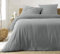 Parure de Lit en Simple Gaze de Coton 125gr/m2 Double Face 220x240cm +2 Taies 63x63cm (Gris)
