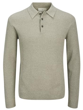 JACK & JONES Men's Jprcccooper Knit Polo LS, Vetiver, M