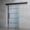Mai & Mai Porta Scorrevole in Vetro 102.5x215cm, Porta Scorrevole in Vetro Satinato 8mm in 5 Strisce con Binario e Maniglia Per Asta per Bagno Cucina Studio Ufficio, Nero, Amalfi-plus 13H