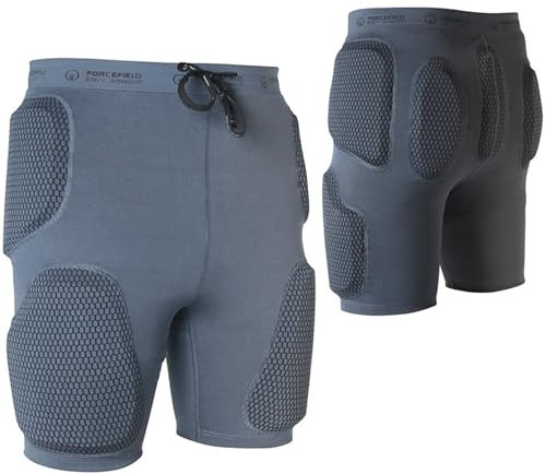 Forcefield Pro Action Shorts - Sports CE Level 1 Armour Padding Protection for Motorcycle Skiing Snowboarding Biking - Moulded 3D Protection - Unisex - XS (UK, Waist, 30, Regular, Short, Grey)