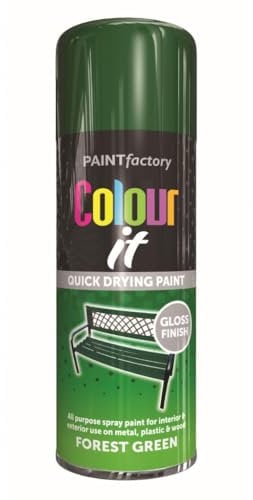 Inspired Essentials - All Purpose Aerosol Spray Paint 400ml Quick Drying Spray, Fast Dry and Excellent Coverage for Metal, Wood, Plastic and More (2, Forest Green)