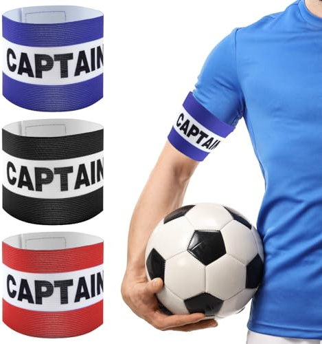 SMCEHEYA Football Captains Armbands 3Pcs Captain Armband Kid Polyester Captains Armband Adjustable Elastic Sports Arm Bands Football Accessories 3Colours Available for Football Training Adult & Youths