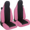 Susy Shop Coprisedili Auto Compatibili Per Smart fortwo, 450 451 e 453, Set 2 Fodere Anteriori, Tessuto Policotone (Nero/Rosa)