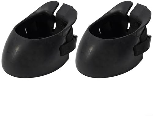 Besttoolifes Hufschuhe für Pferde, 2 Stück, Gummi, rutschfest, Hufschutz, Schutzausrüstung und Trainingsausrüstung, schwarz, rutschfest, isolieren schmutziges Wasser (L)