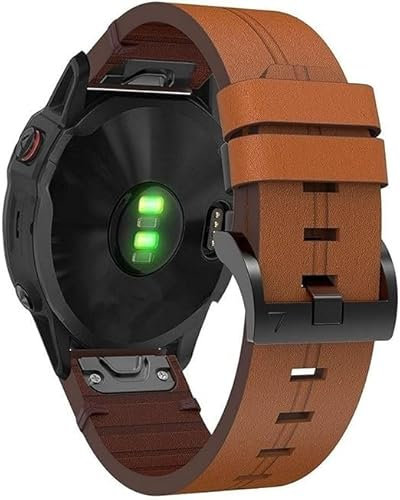 Lederarmband, kompatibel mit Garmin Fenix 8, 43 mm, QuickFit 20 mm, verstellbares Ersatzarmband, Premium-Lederband für Garmin Fenix 8, 43 mm, Damen und Herren, Einheitsgröße, Leder, 0