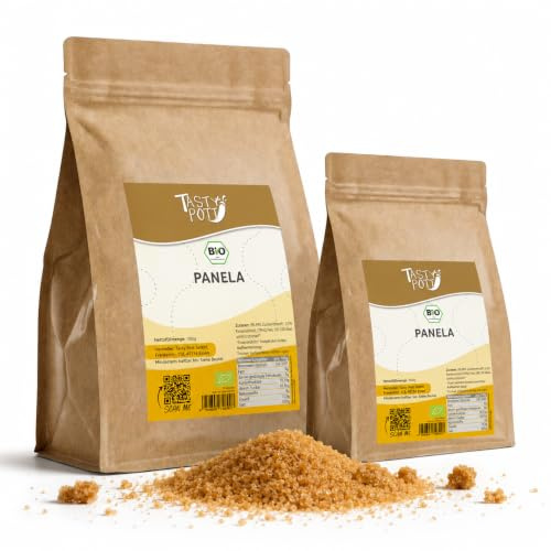 Tasty Pott Bio Panela I Rohrzucker aus Kolumbien I Brauner Zucker I Zum Backen und Kochen I Vegan I Für Süßspeisen und Kuchen I Suggar I Im Beutel 1000g (2x1000g)