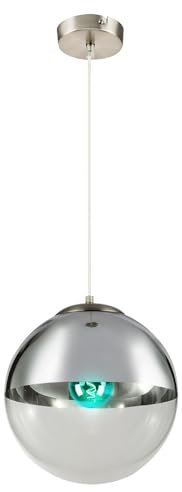Design Decken Hänge Lampe dimmbar Glas Kugel Leuchte Fernbedienung im Set inkl. RGB LED Leuchtmittel