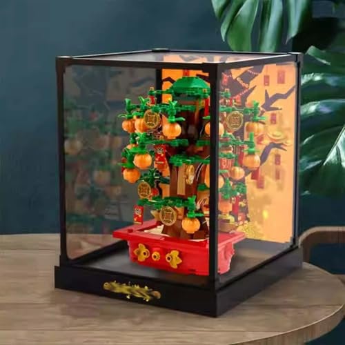 BoHeart Acrylic Display Box for Lego 40648 Money Tree Model, Transparent Dustproof Display Box, Compatible with Lego 40648 Construction kit (Model Not Included) (Background Style)