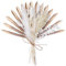 The Baked Studio - Boho Dried Flower Cake Topper Set With Mocha Latte & Gold Ombre Sun Palm Leaf Leaves & White Dried Flowers For Cake Decorating (Mocha Latte)