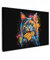MuchoWow© Leinwand Groß 120x80 cm XXL Deko Schlafzimmer Aesthetic Leinwandbilder Wohnzimmer Gemälde Foto Geschenk Living Room Decoration Katze - Graffiti - Bunt - Waffel - Essen