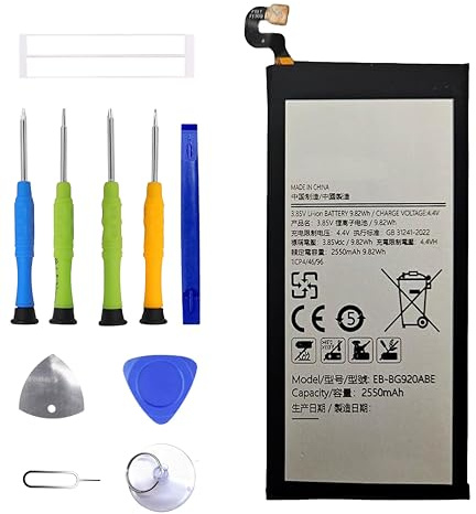 ERYNK EB-BG920ABE Ersatz Akku Für Samsung Galaxy S6 SM-G9200, SM-G9208, SM-G9208/SS, SM-G9209, SM-G920A Ersatzbatterie with Werkzeugsatz