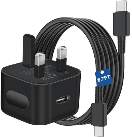 for Samsung Charger, 25w USB C Charger, Type C Chargers Fast Charging Plug with 2m Cable for Samsung Galaxy S25/S25 Ultra/S24/S24 Ultra//S23/S22/S21/S20 fe,A16/A15/A14/A13/A26/A25/A54/A34 USB-C Phones