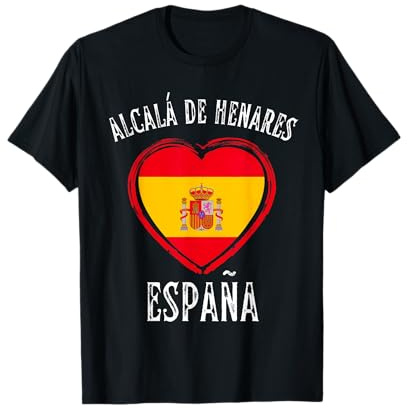 España Flag Heart Alcala De Henares City Camiseta