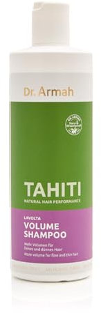 Dr. Armah - Lavolta Tahiti - Volume Shampoo - feuchtigkeitsspendende Haarpflege mit Monoi-Extrakt & Sheabutter schenkt dem Haar Fülle & Volumen - Haarshampoo für feines & dünnes Haar - 400 ml