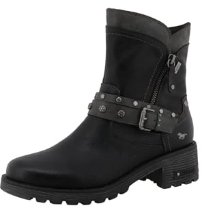 MUSTANG Damen Stiefelette mit Zierschnallen und Nieten