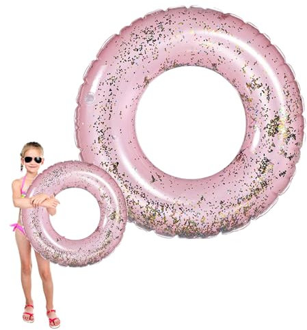 Schwimmbad aufblasbare Schwimmring für Kinder Gummiringe,Pailletten aufblasbare Schwimmringe Pool Floats Tube,Kind aufblasbare Schwimmbad (Pink, 70cm)