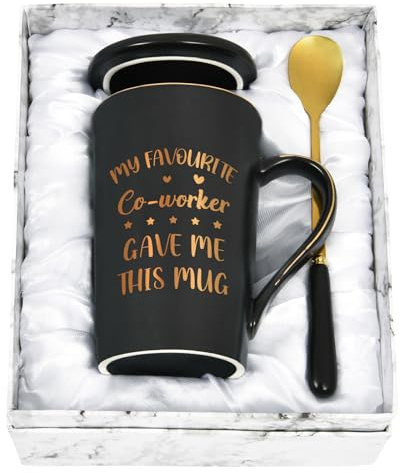 Joymaking Funny Mugs for Work Colleagues Co-Worker Gifts - My Favourite Co-Worker Gave Me This Mug - Gifts for Coworkers for Christmas Birthday Gift, 14Oz Black