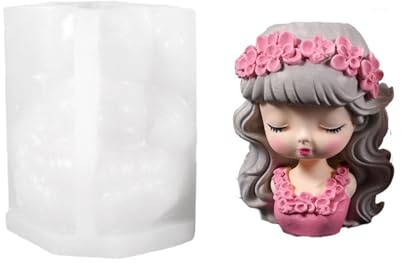 Flexible Silicone Planter Cast with Decorative Little Girl and Blossomy Hoop for Rosin Art Undertakings
