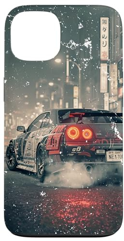 Vintage Distress JDM Drift Race Cars Tokyo Street Racing Art Case for iPhone 13