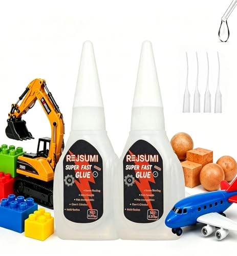 Super Glue All Purpose 10g x 2, Clear Flexible Super Glue Gel | Quick Dry Adhesive, Precise Nozzle, Strong Bond for Plastic, Ceramic Shoes, Wood, Glass, Leather & Rubber