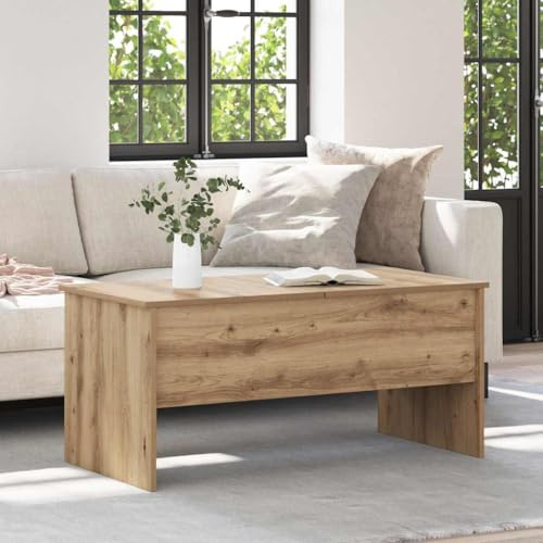 MOBCANT Couchtisch Artisan-Eiche Holzwerkstoff Wohnzimmertisch Sofatisch Coffee Table Couch Tisch mit Stauraum für Getränke Magazine Deko