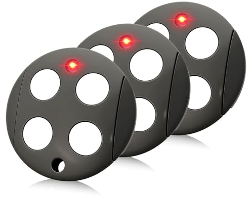 433,92 MHz Telecommande Portail, Lot de 3 Telecommande Bip Porte de Garage Compatible avec Telecommande Mhouse GTX4, Rolling Code, 4 Canaux