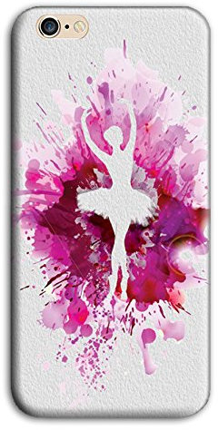 Mixroom - Cover Custodia Case in TPU Silicone Morbida per Apple iPhone 7 Z422 Ballerina Schizzi Fucsia