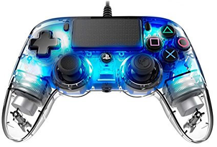 Nacon - Compact Mando con licencia Oficial Sony para PS4 y PC, Gaming Controller con Cable - Azul Retroiluminado