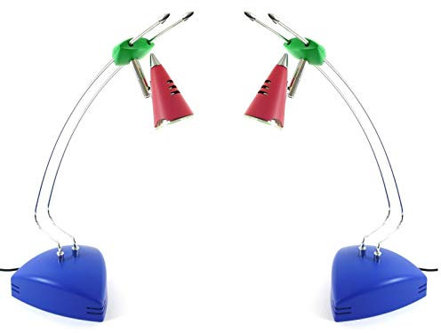 2 x Halogen Tischleuchte Stella im Set höhenverstellbare Schreibtischleuchte Leseleuchte Nachttischleuchte Kinderleuchte