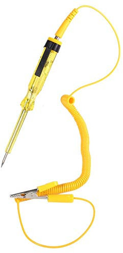 probador del circuito eléctrico de coche, Keenso 6V / 24V pluma de prueba de sonda larga para sistemas de baja tensión, fusibles, interruptores, cables(Amarillo)