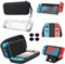 Case Compatible with Nintendo Switch,14 in 1 Case & Accessories Kit ,Comes Carrying Case , Screen Protector, Joy-Con Controller Case, Thumb Grip Caps, Adjustable Stand, Portable Strap (Set 1, Black)