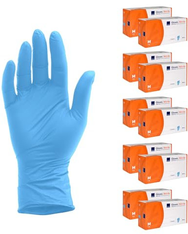 ABENA Nitrilhandschuhe M, 2000 Stück – Einmalhandschuhe Blau, handschuhe einweg, puderfreie & latexfreie – Einweghandschuhe in S, M, L & XL verfügbar