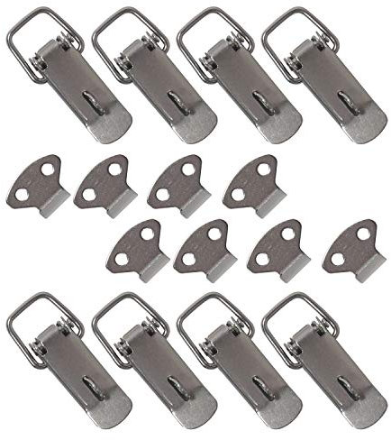 HMF 14980-09 Edelstahl Spannverschluss mit Schlossöse | 8 Stück | 27 x 75 mm | Silber