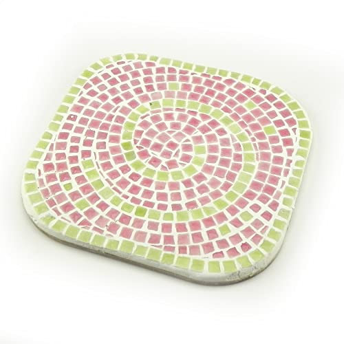 Lot de 2 dessous de plat mosaïque - Rose/vert