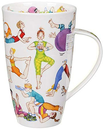 Dunoon Flexible Friends Yoga Work Out Funny Fine Bone China Large Mug Henley Style